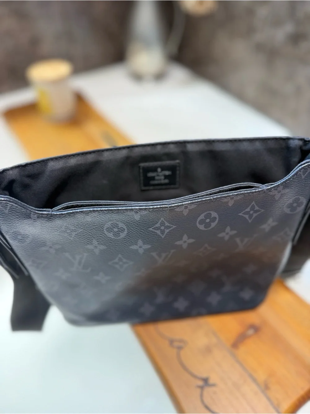 Louis Vuitton District PM Eclipse Monogram Messenger Crossbody Bag Black Grey LV